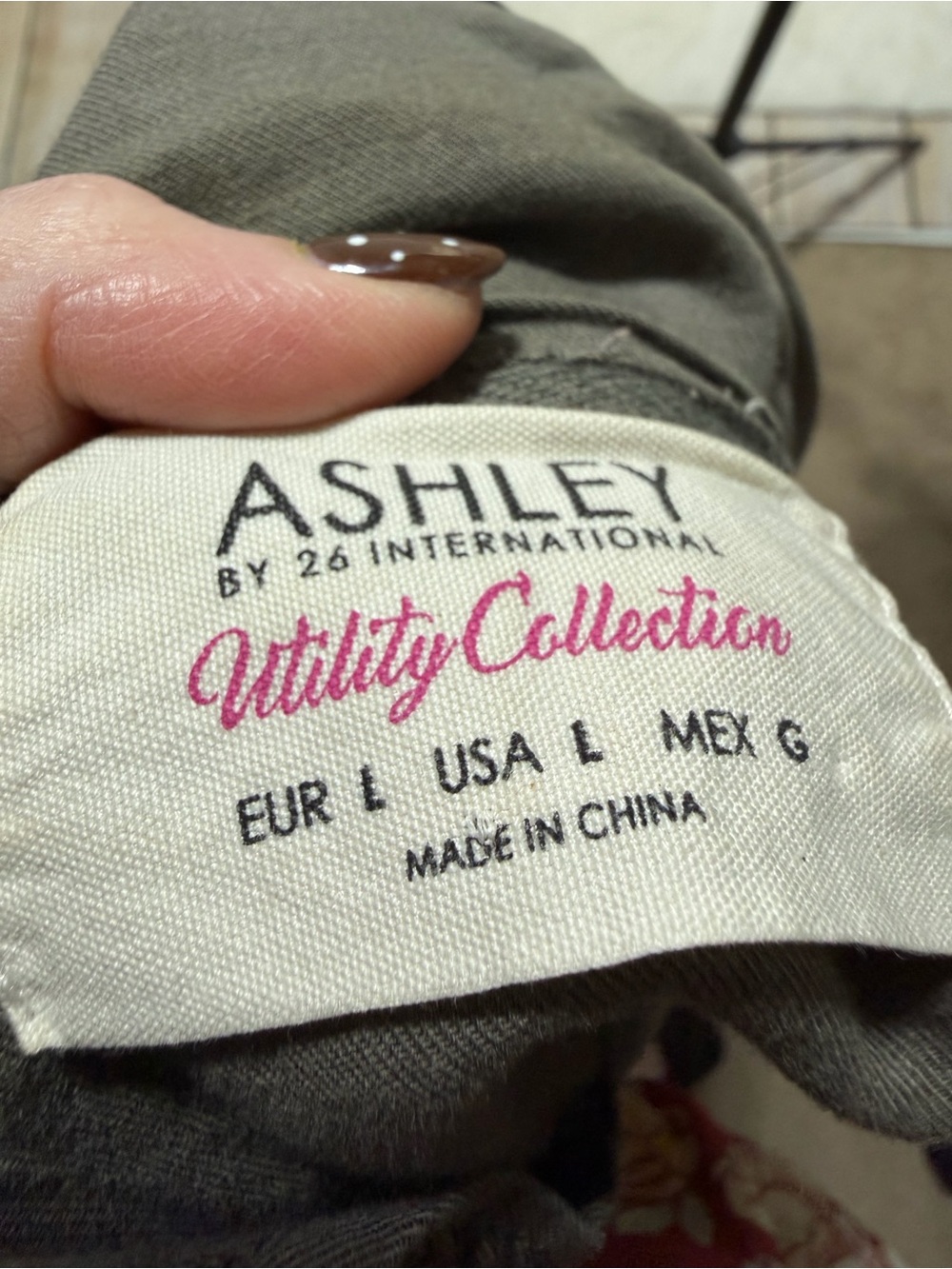 Ashley By 26 International Olive Green Utility Jacket with Drawstring - Picture 3 of 5